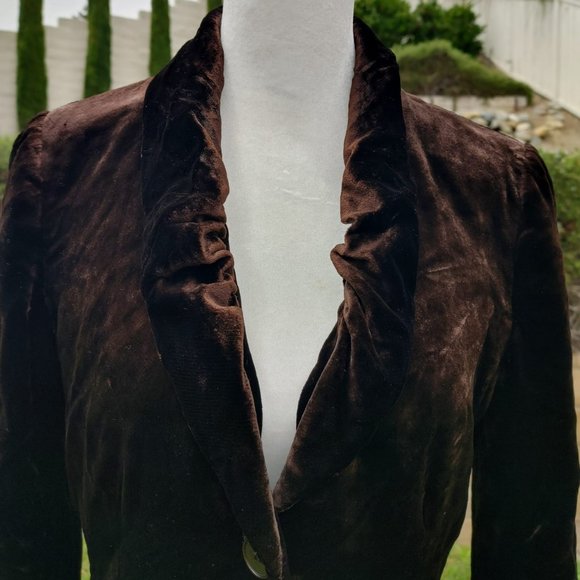 NWT Theory Women's Havel Princess Brown Velvet Blazer Jacket Size 4 - Picture 2 of 9